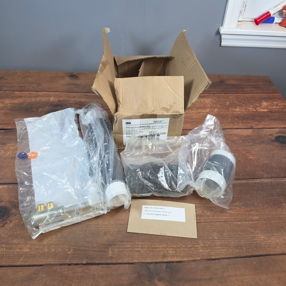 3M Termination Kit 15kV 4/0-500 kcmil Black New Cold Shrink QT-III Lug Bracket